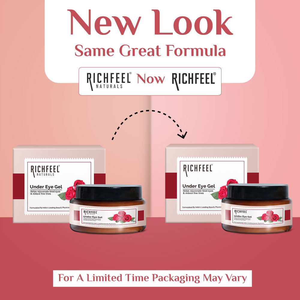 Richfeel Under Eye Gel for Dark Circles, Puffy Eyes, Wrinkles & Fine Lines Removal for Women & Men