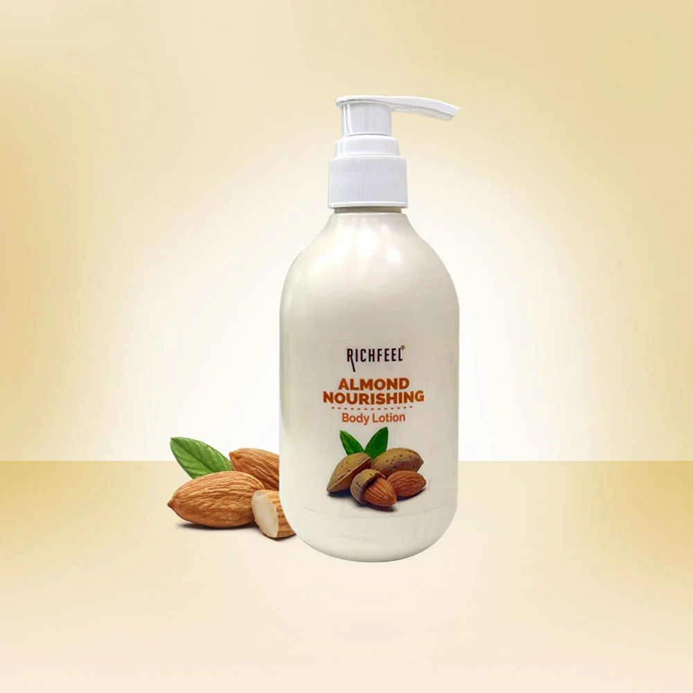 Richfeel Almond Body Lotion with 2X Almond Oil for Deep Moisturization & Smooth, Healthy Skin
