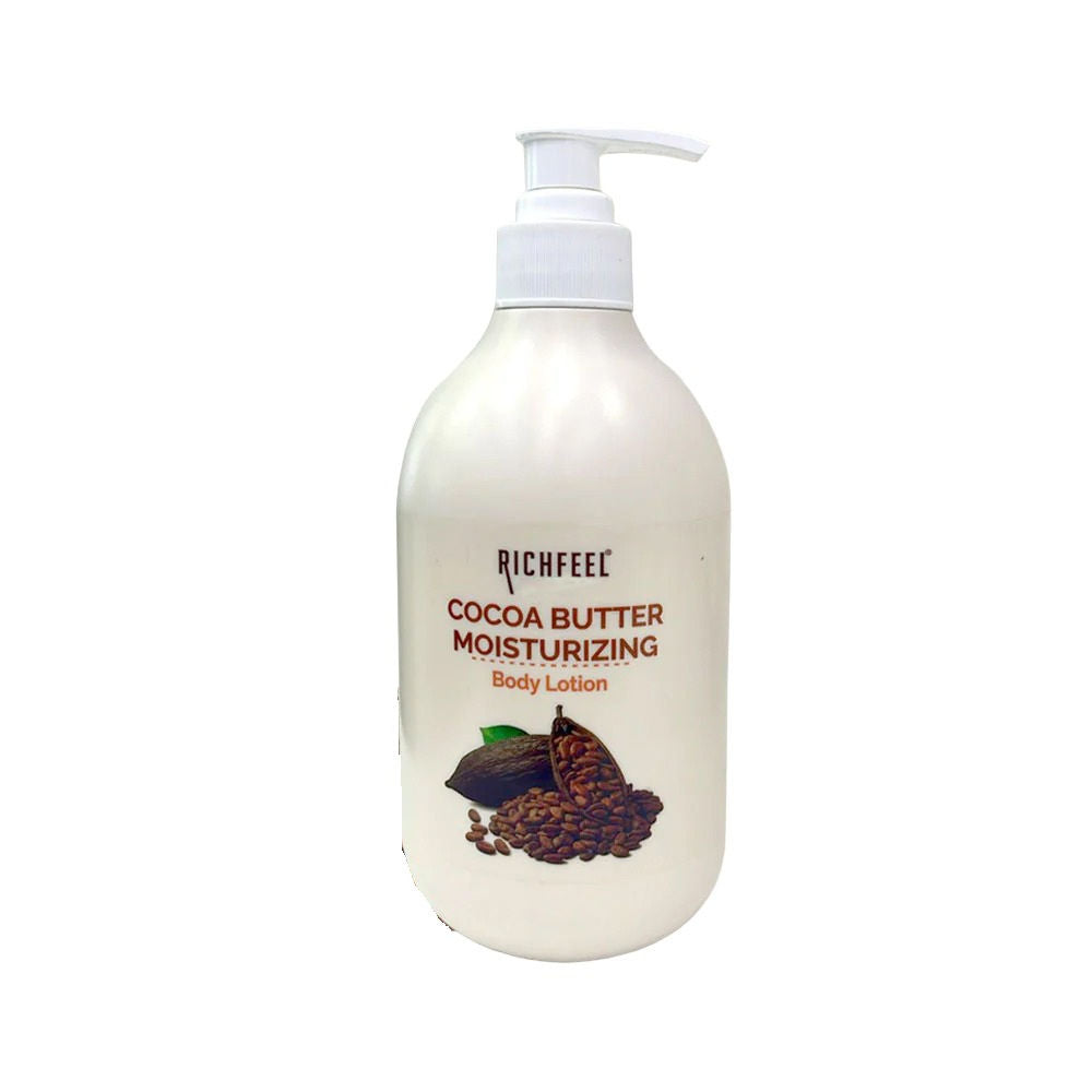 Richfeel Cocoa Butter Lotion - 48hr Moisturizing with 100% Cocoa & Shea Butter for Restored Glow