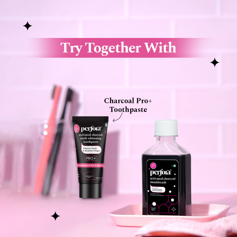 Perfora Alcohol Free Teeth Whitening Mouthwash (Activated Charcoal)