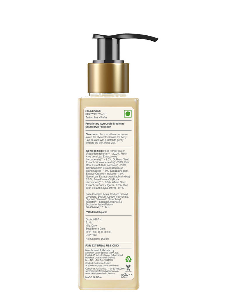 Forest Essentials Silkening Shower Wash - Indian Rose Absolute