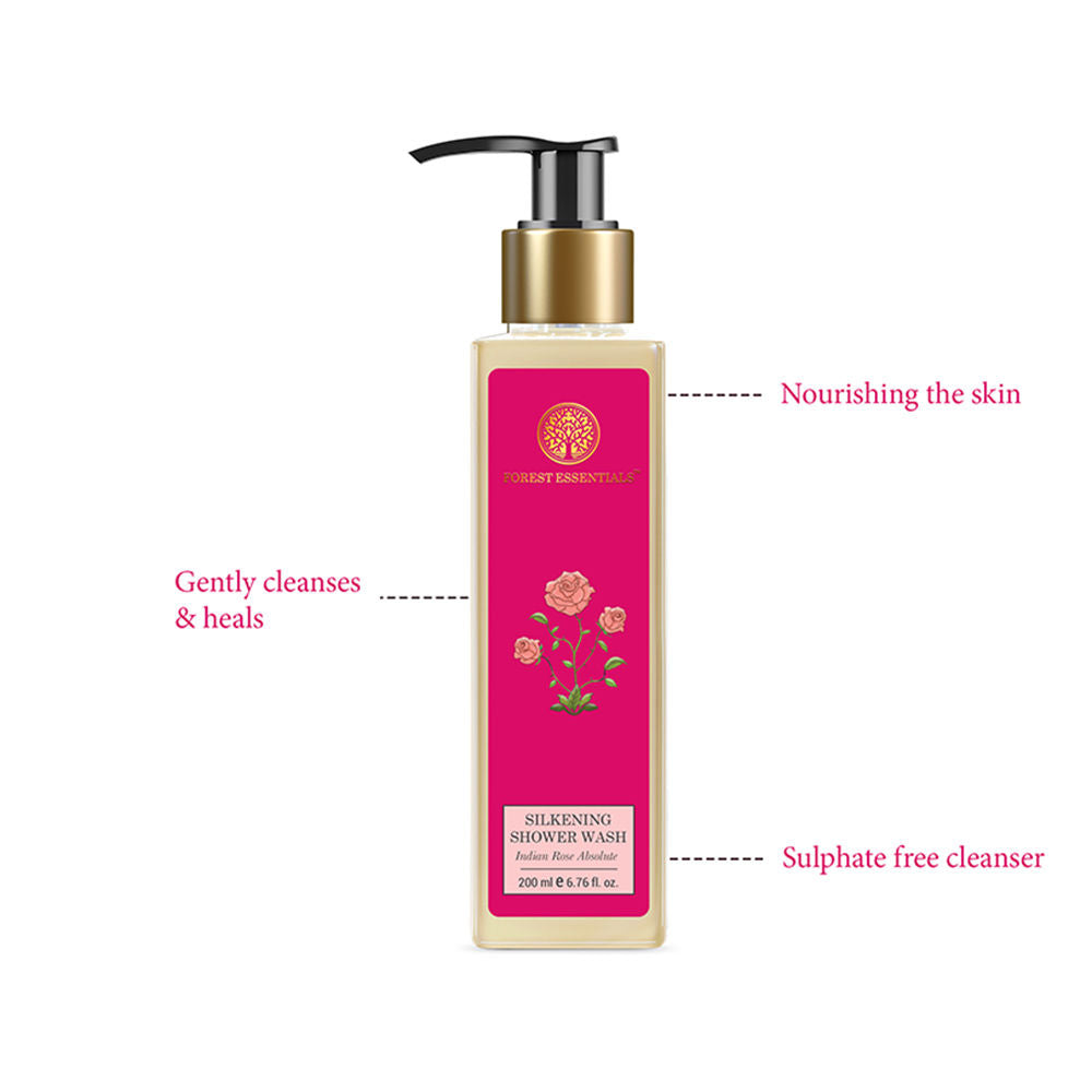 Forest Essentials Silkening Shower Wash - Indian Rose Absolute