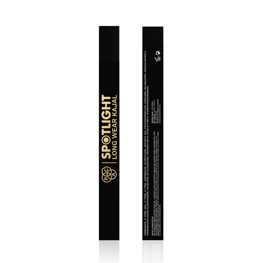 PAC Spotlight Long Wear Kajal - Intense Pigment, Matte Finish, Easy Glide, Waterproof & Smudgeproof