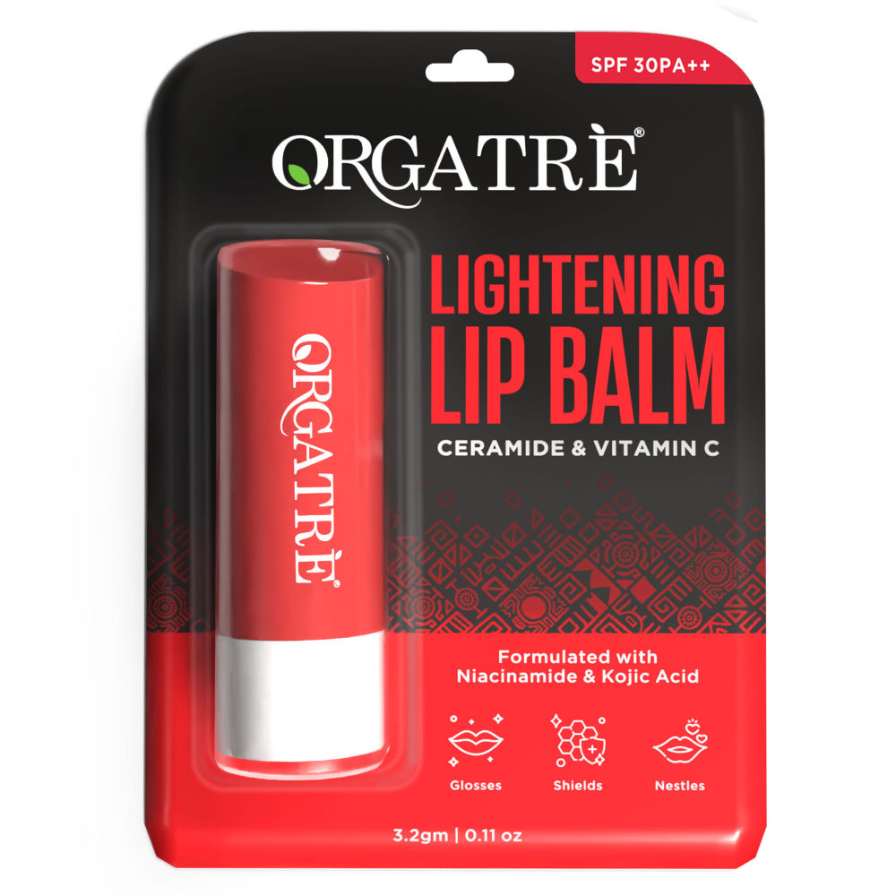 Orgatre Ceramide & Vitamin C Lightening Lip Balm With Kojic Acid & Niacinamide For Lips Brightening
