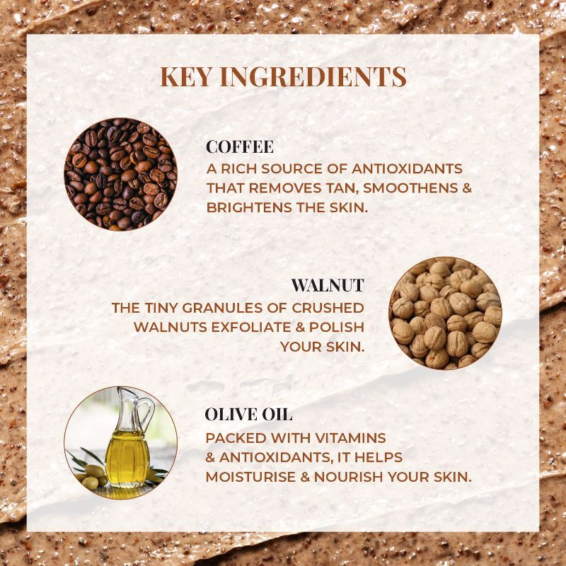 Just Herbs Coffee & Walnut Exfoliating Detan Scrub For Face And Body
