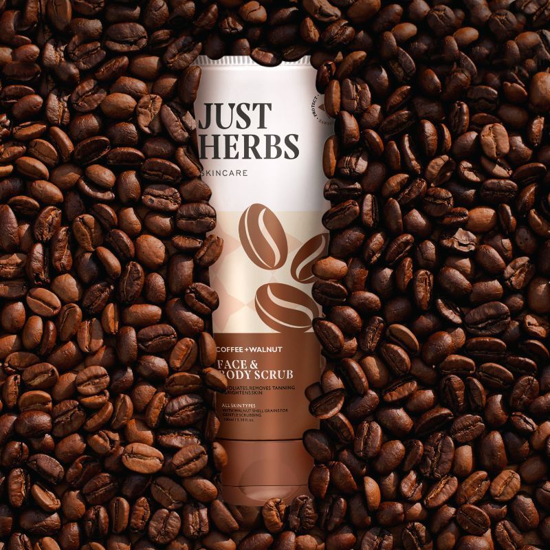 Just Herbs Coffee & Walnut Exfoliating Detan Scrub For Face And Body