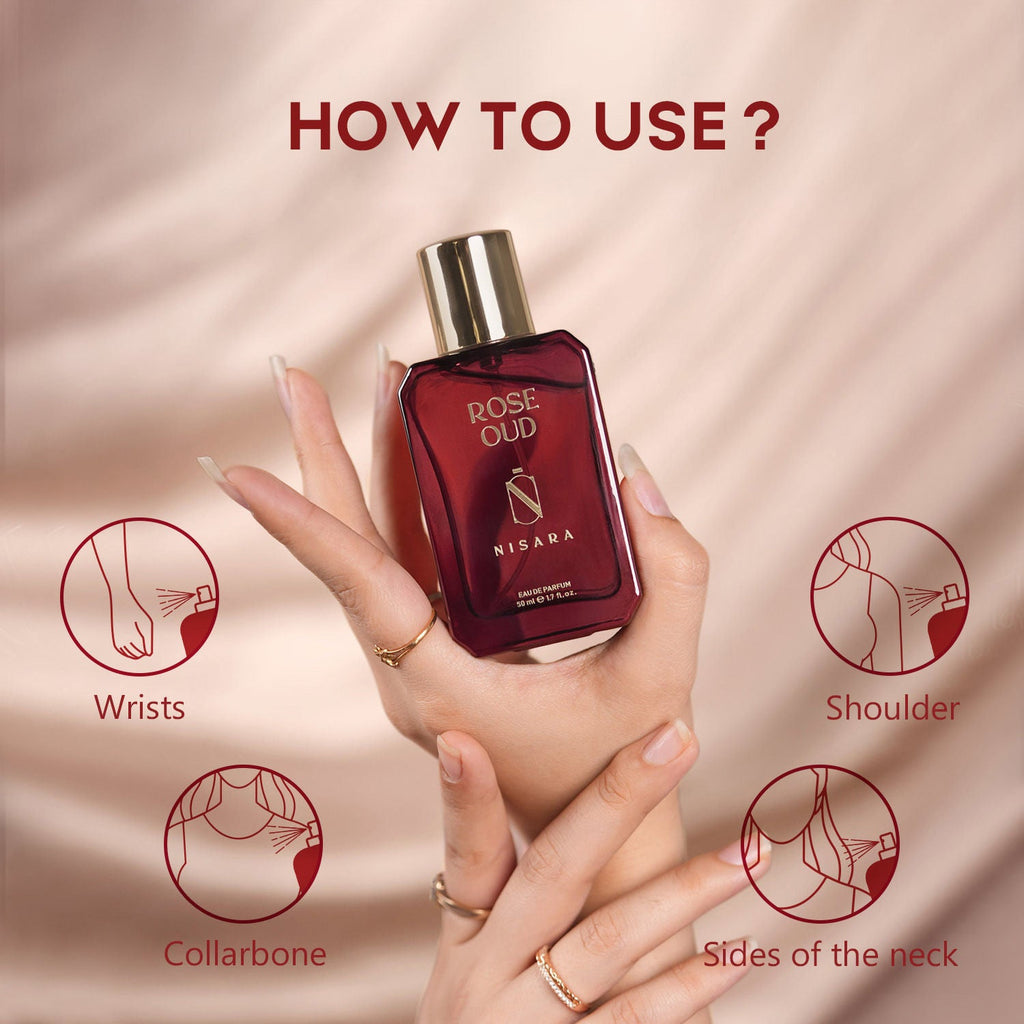 NISARA Rose Oud - Unisex Perfume For Men & Women,Eau De Parfum,Long Lasting Rose & Amber Fragrance