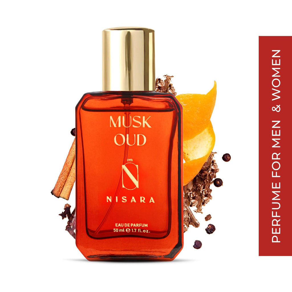 NISARA Musk Oud - Unisex Perfume For Men & Women,Eau De Parfum,Lasting Amber & Woody Fragrance
