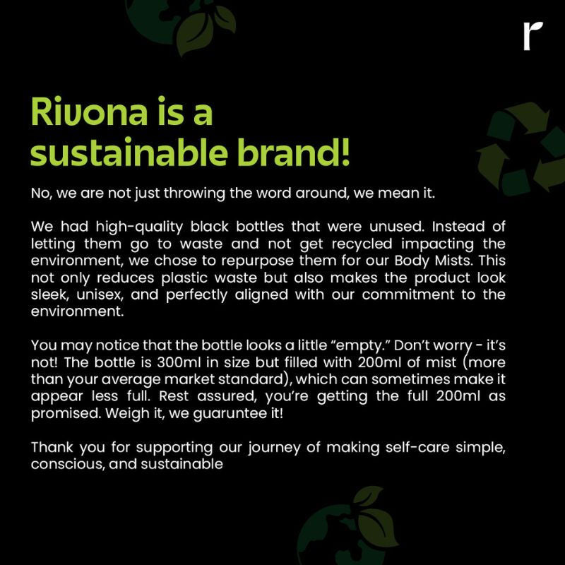 Rivona Naturals Very Cute, Very Demure Floral & Fruity Perfume Body Mist For Long Lasting Fragrance