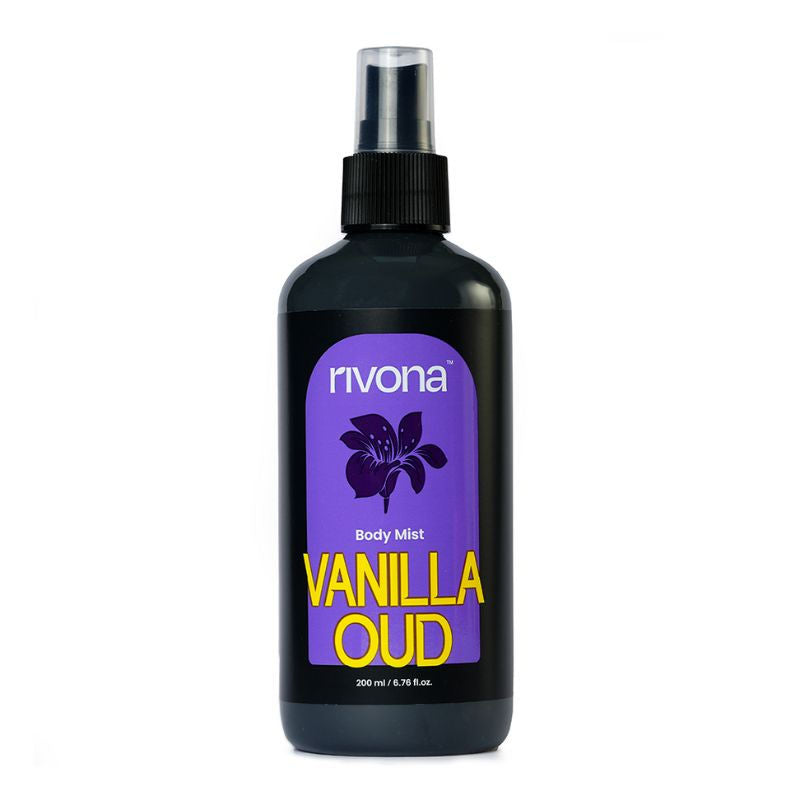 Rivona Naturals Vanilla Oud - Warm And Woody Perfume Body Mist For Long Lasting Fragrance