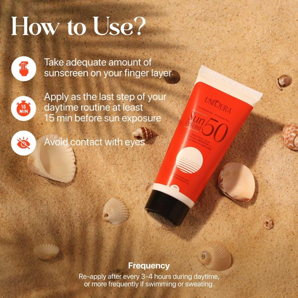 Uniqura SPF 50 PA+++ Sunscreen with 2% Niacinamide & Hyaluronic Acid | No White Cast for Men & Women