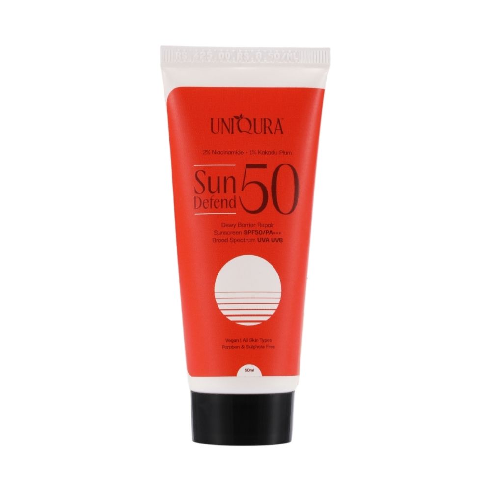 Uniqura SPF 50 PA+++ Sunscreen with 2% Niacinamide & Hyaluronic Acid | No White Cast for Men & Women