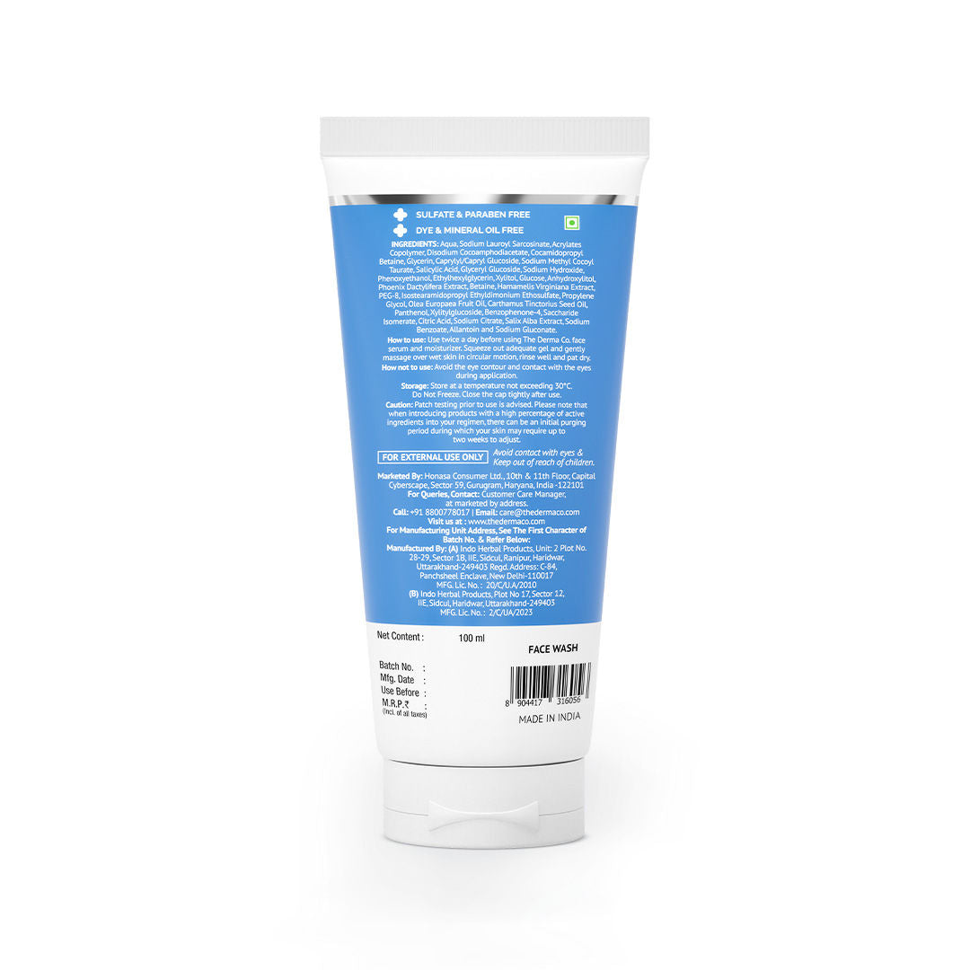 The Derma Co 2% Salicylic Acid Gel Face Wash for Oily Skin with Salicylic Acid & Witch Hazel