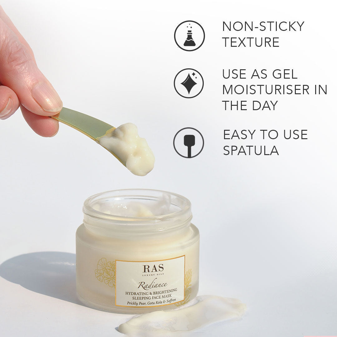 RAS Luxury Oils Radiance Hydrating & Brightening Sleeping Gel Face Mask with Aloe vera gel