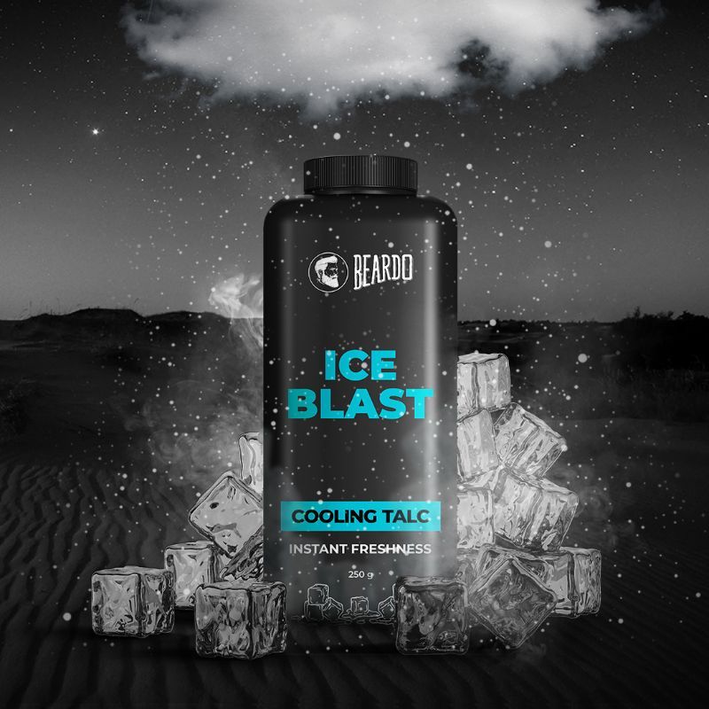Beardo Ice Blast Cooling Talc Menthol talcum powder for men INSTANT ICY cool freshness