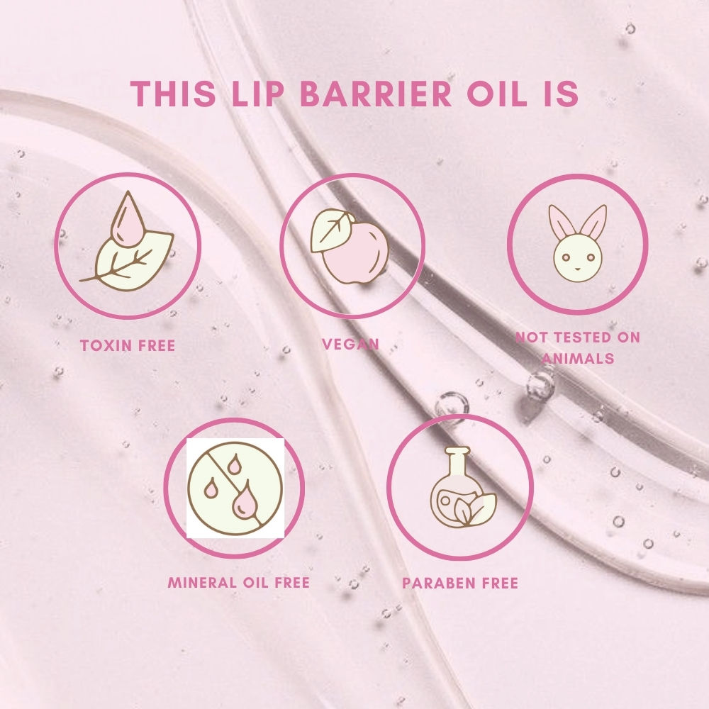 The Skin Diet Company Lip Barrier Oil Clear Gloss with Peptides Hydrates, For Dry & Pigmented Lips