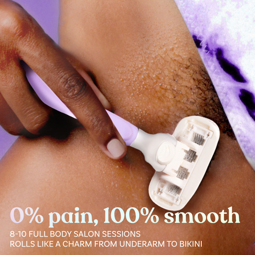 Bombae Rollplay Glow Sensitive Body Razor For Women-2X Smoother Bikini & Underarm Hair Removal Razor