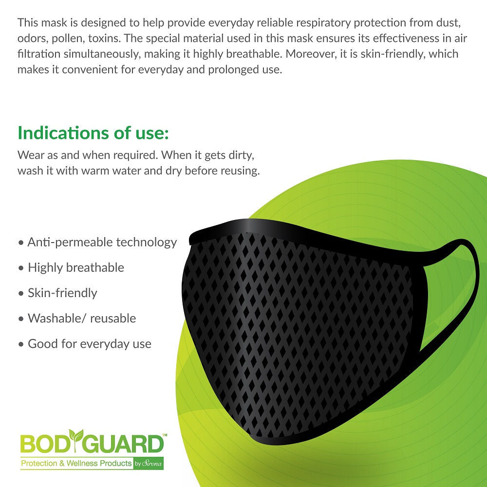 Bodyguard Breathe Easy Everyday Reusable Anti Pollution Mask - 1 Unit