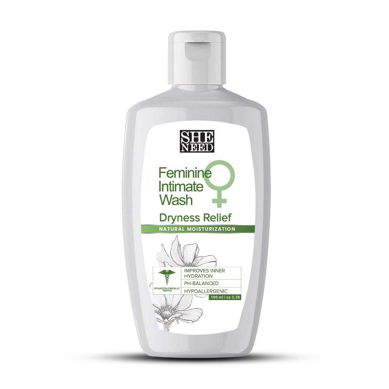 SheNeed Dryness Relief Feminine Intimate Wash – Reduces Flaky Skin, Improves Hydration