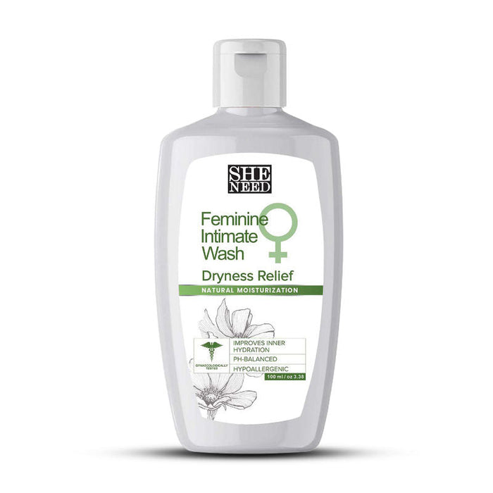 SheNeed Dryness Relief Feminine Intimate Wash – Reduces Flaky Skin, Improves Hydration