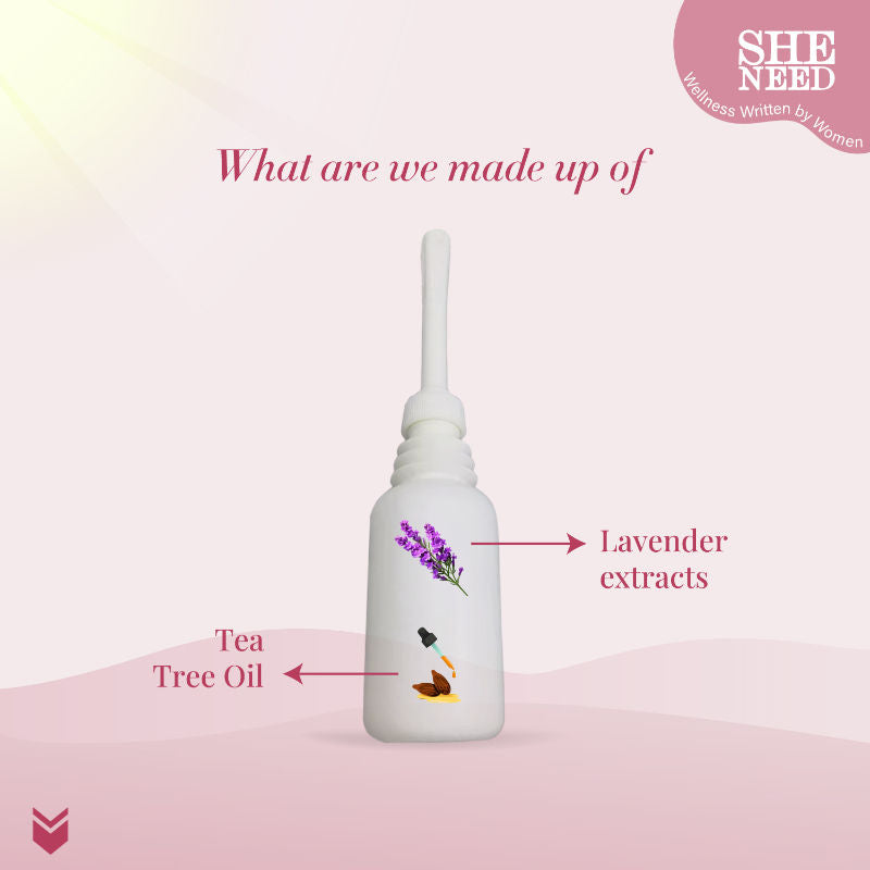Sheneed Intimate 24Hr Odor Control Douche Reduces Redness, Itchiness With PH-3.5 & 100% Natural