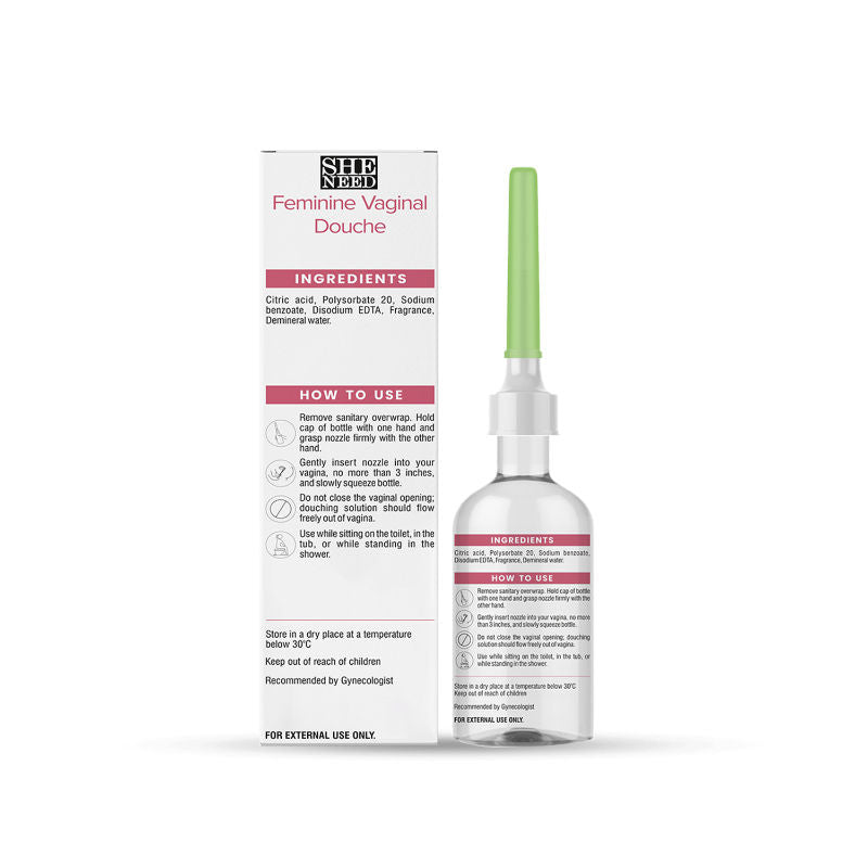 Sheneed Intimate 24Hr Odor Control Douche Reduces Redness, Itchiness With PH-3.5 & 100% Natural