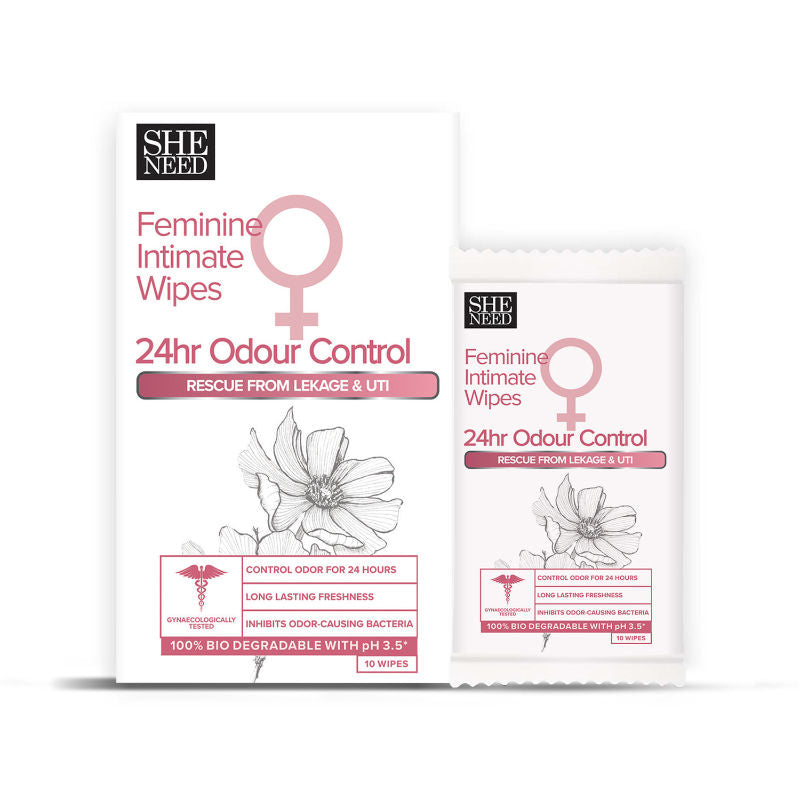 Sheneed 24hr Odour Control Feminine Intimate Wipes