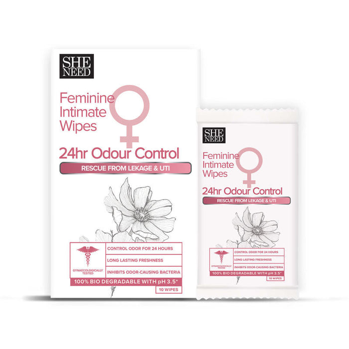 Sheneed 24hr Odour Control Feminine Intimate Wipes
