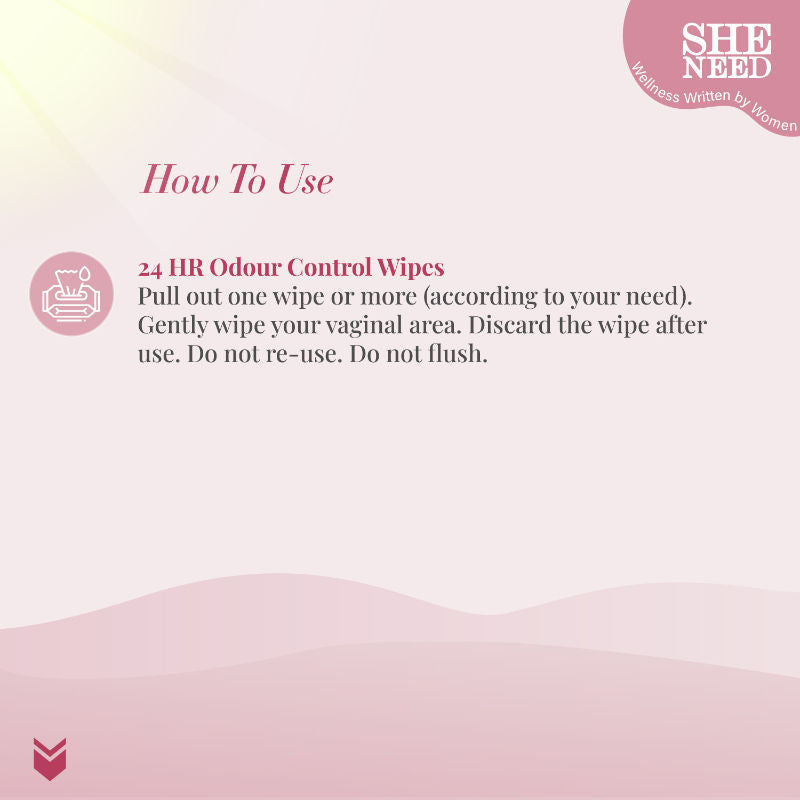 Sheneed 24hr Odour Control Feminine Intimate Wipes