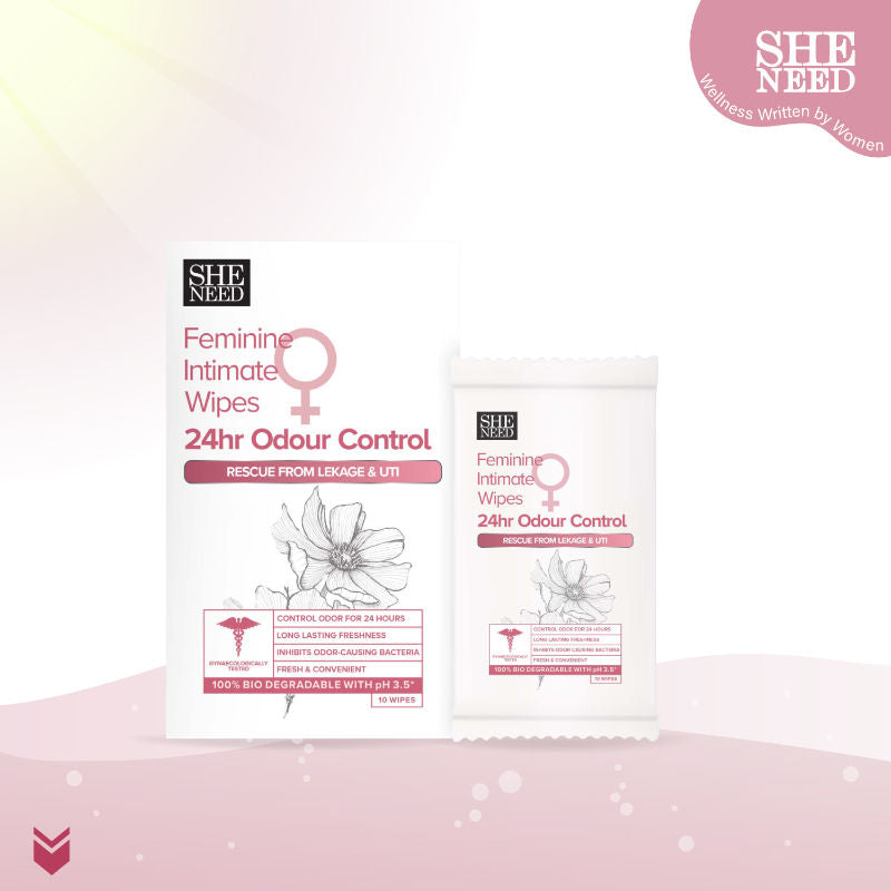 Sheneed 24hr Odour Control Feminine Intimate Wipes