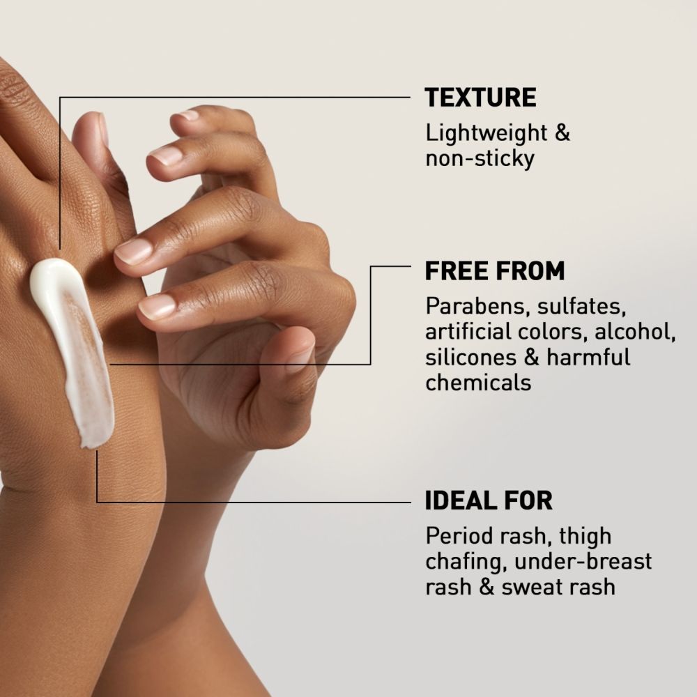 Sirona Natural Anti-Chafing Rash Cream, Soothes Rashes, Redness & Soreness, Plant Based