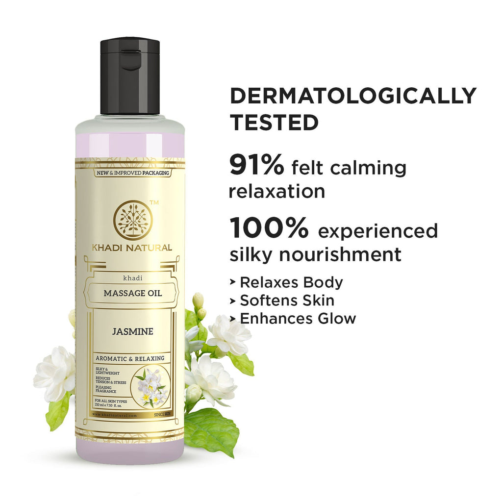 Khadi Natural Jasmine Massage Oil with a Floral Touch of Calm and Care