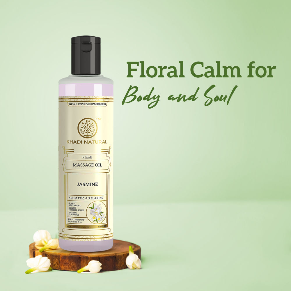Khadi Natural Jasmine Massage Oil with a Floral Touch of Calm and Care