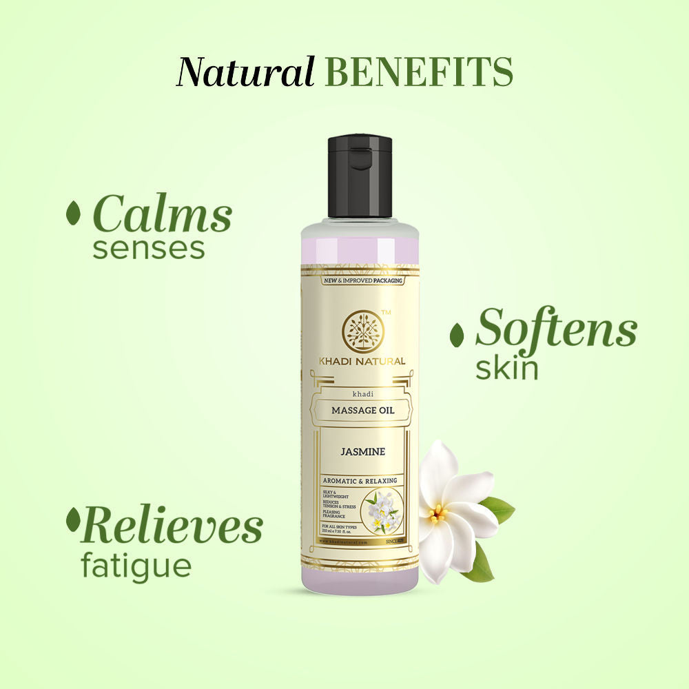 Khadi Natural Jasmine Massage Oil with a Floral Touch of Calm and Care