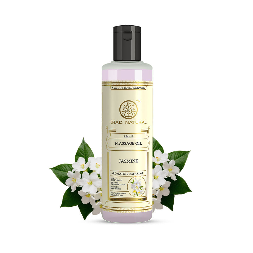 Khadi Natural Jasmine Massage Oil with a Floral Touch of Calm and Care