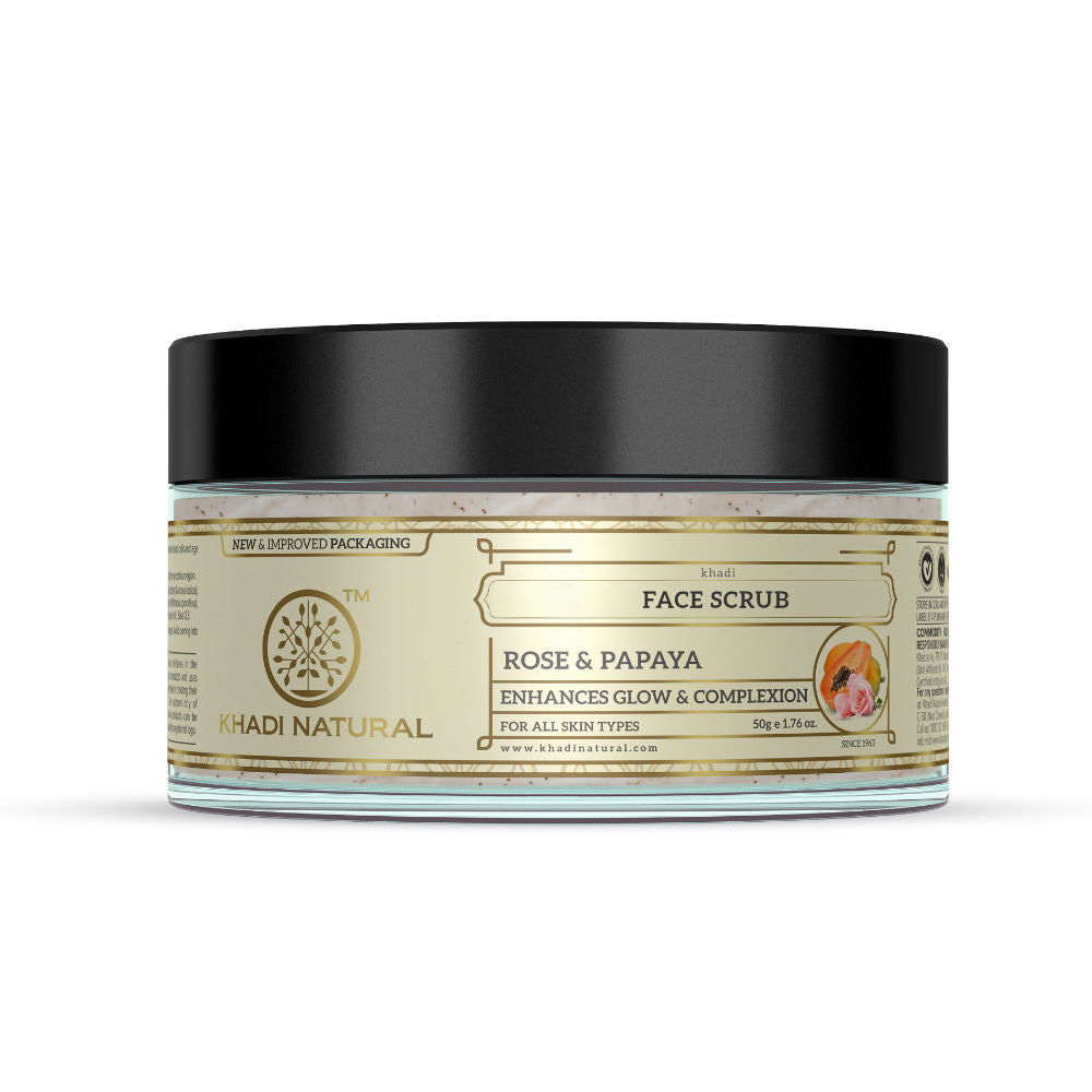Khadi Natural Face Scrub with Rose & Papaya for That Everyday Glow