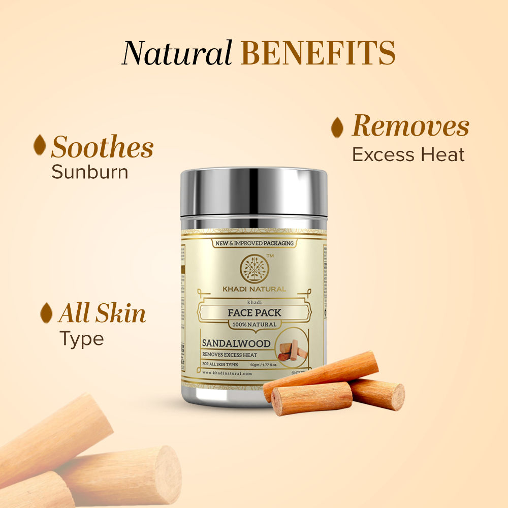 Khadi Natural Sandalwood Face Pack for Oily Skin and Acne-Prone Concerns