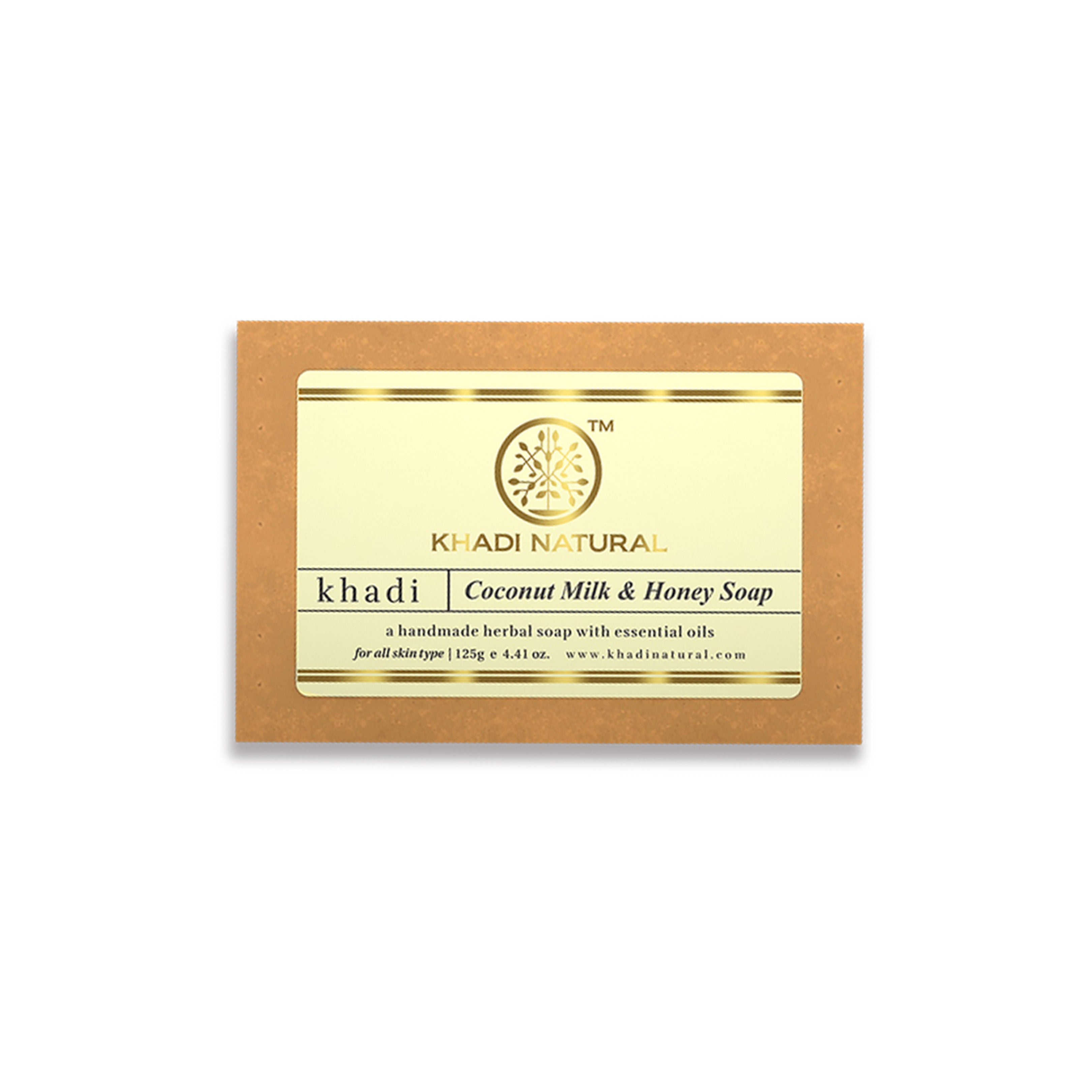 Khadi Natural Coconut Milk & Honey Handmade Soap Remove Acne & Stretch Marks