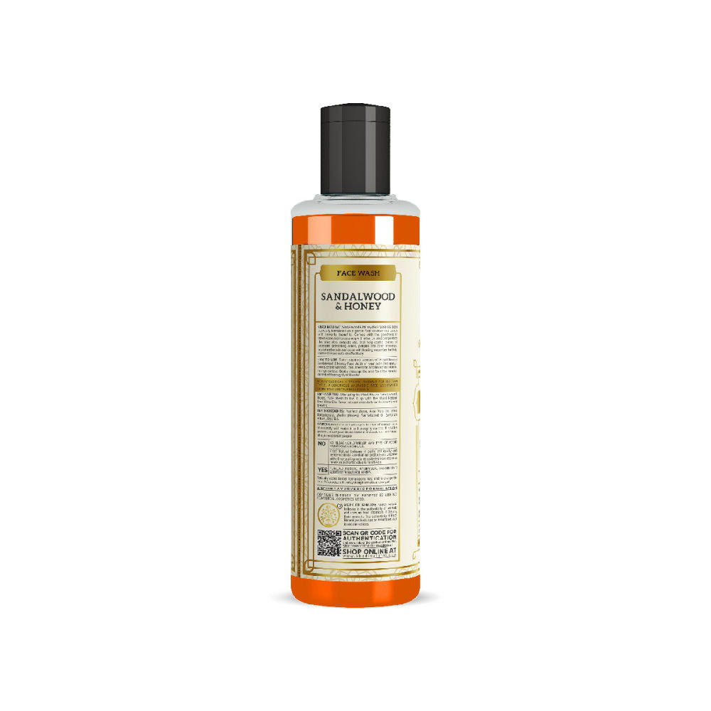 Khadi Natural Sandalwood & Honey Face Wash for Hydration, Glow and Gentle Cleansing