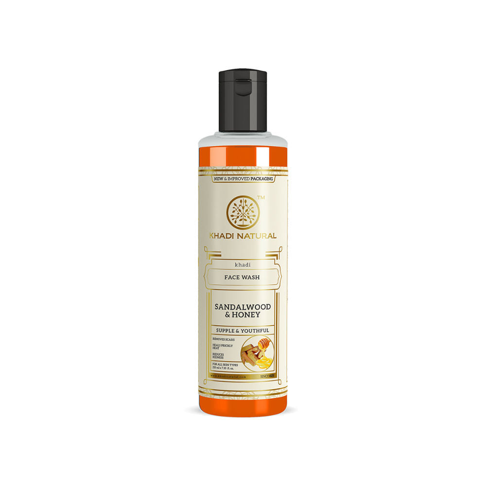 Khadi Natural Sandalwood & Honey Face Wash for Hydration, Glow and Gentle Cleansing
