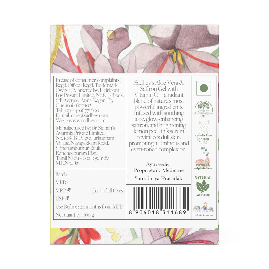 SADHEV Aloe Vera & Saffron Gel With Vitamin C