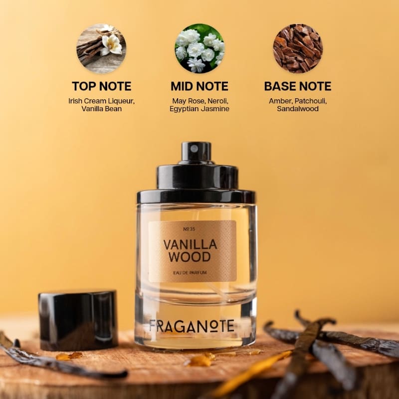 Fraganote Vanilla Wood EDP Premium Long Lasting Unisex Perfume Sweet Vanilla Scent
