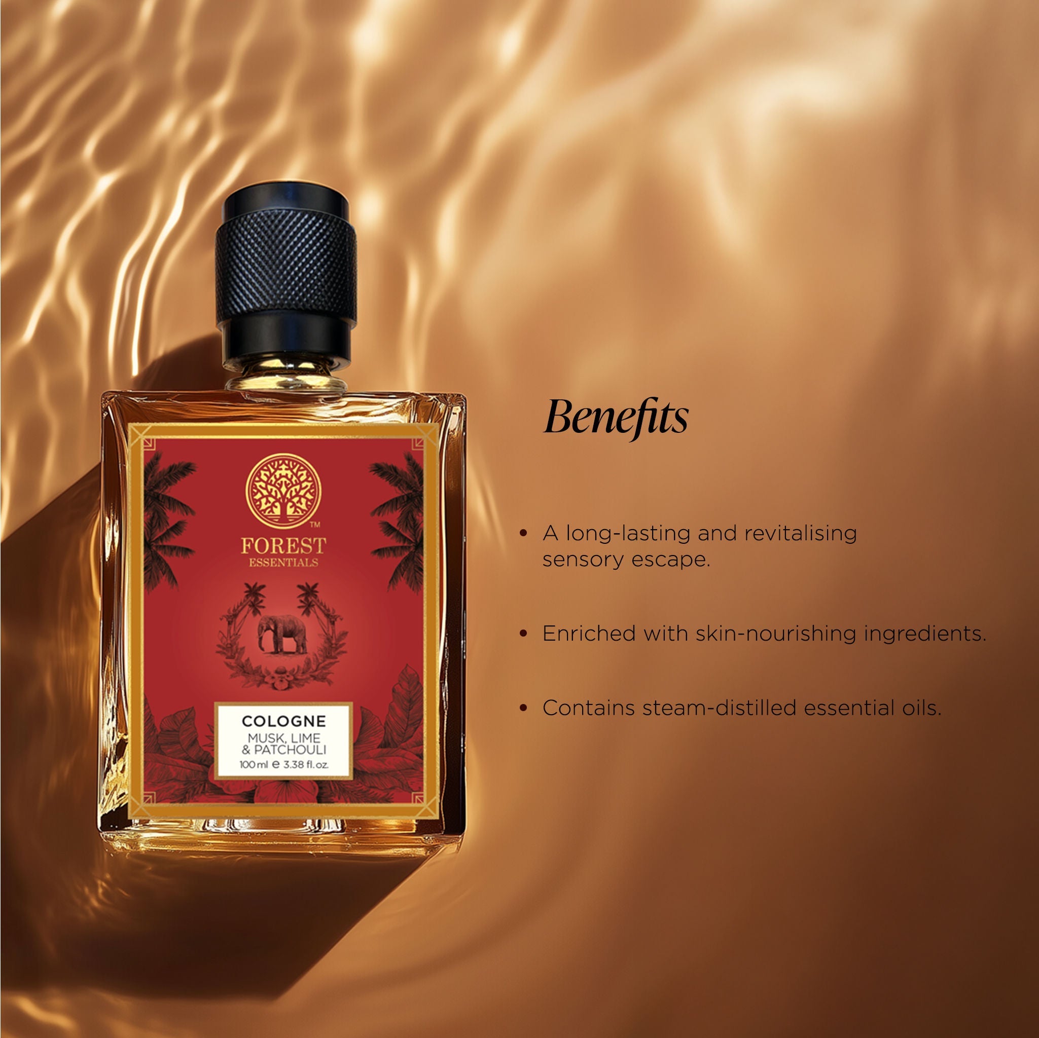 Forest Essentials Cologne Musk, Lime & Patchouli - Long Lasting & Sophisticated