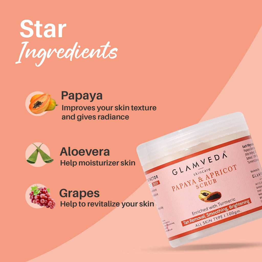 Glamveda Papaya & Apricot Tan Removal Scrub