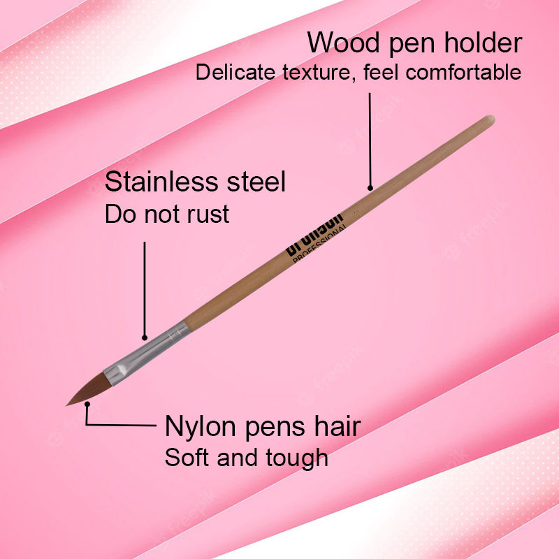 Bronson Professional Nail Art Acrylic Brush Set For Liquid And Powder No.10