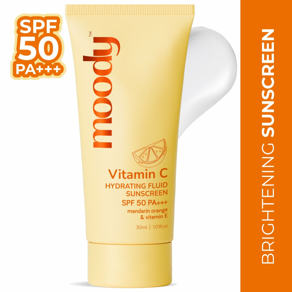 Moody Vitamin C Sunscreen With SPF 50 PA+++ For Dull Hyperpigmented Skin, Lightweight No Whitecast