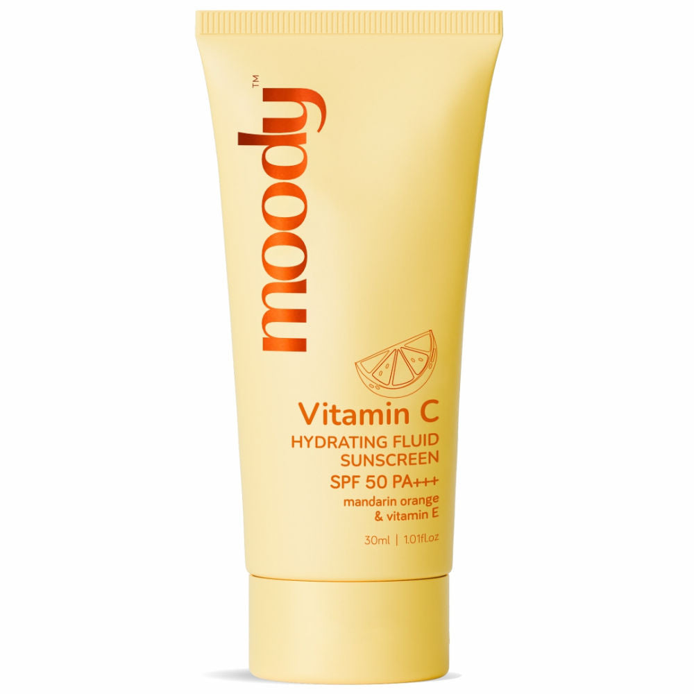 Moody Vitamin C Sunscreen With SPF 50 PA+++ For Dull Hyperpigmented Skin, Lightweight No Whitecast