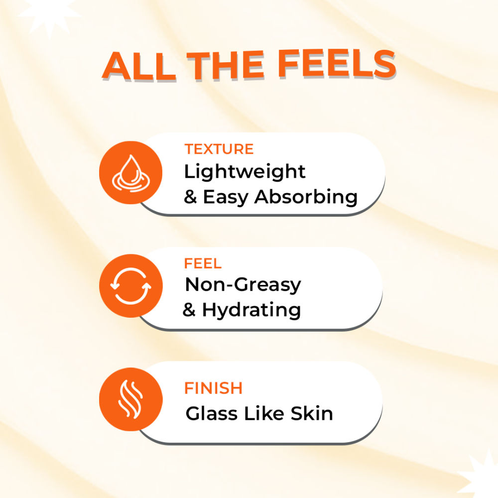 Moody Vitamin C Sunscreen With SPF 50 PA+++ For Dull Hyperpigmented Skin, Lightweight No Whitecast