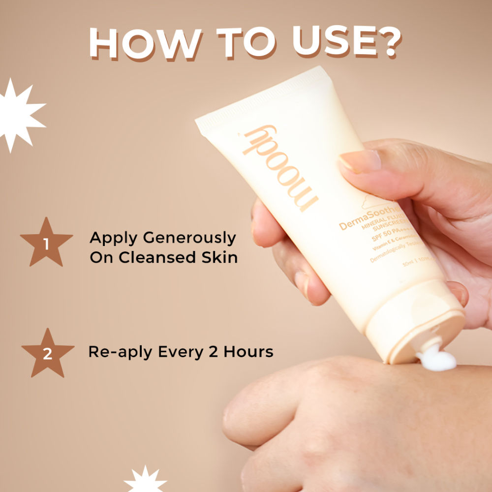 Moody Sensisoothe Mineral Sunscreen SPF 50 PA++++ With Rice Water & Ceramides For Senstive Skin