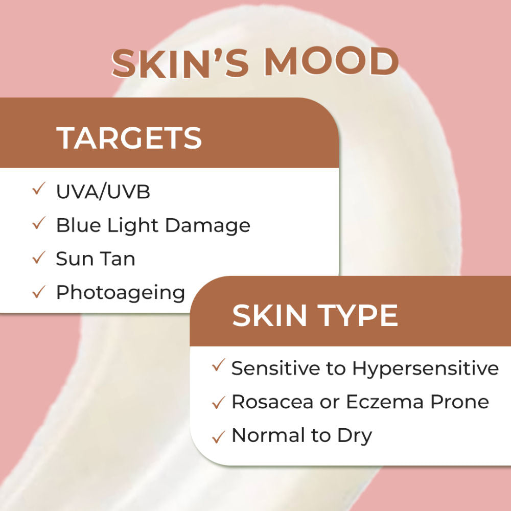 Moody Sensisoothe Mineral Sunscreen SPF 50 PA++++ With Rice Water & Ceramides For Senstive Skin